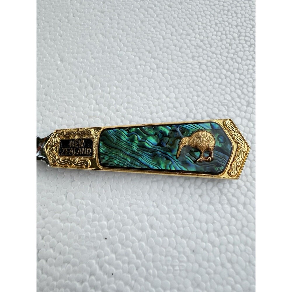 Vintage New Zealand Souvenir Letter Opener With Abalone Shell Inlay￼